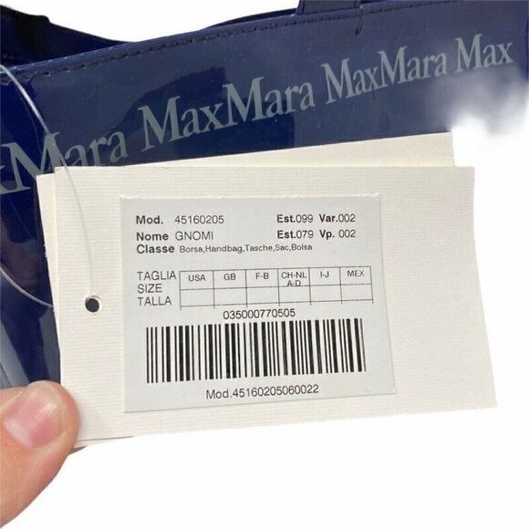 NEW Max Mara Womens Tote Bag Purse Blue Patent - Picture 12 of 12